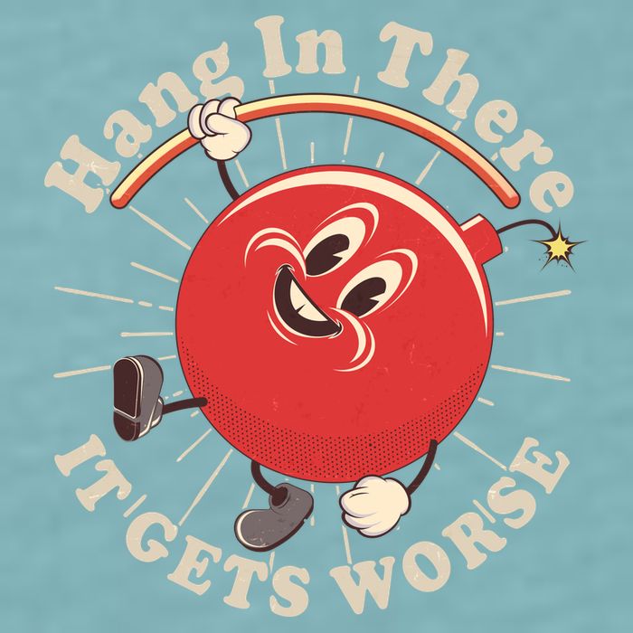 Funny Retro Hang In There It Gets Worse Sueded Cloud Jersey T-Shirt