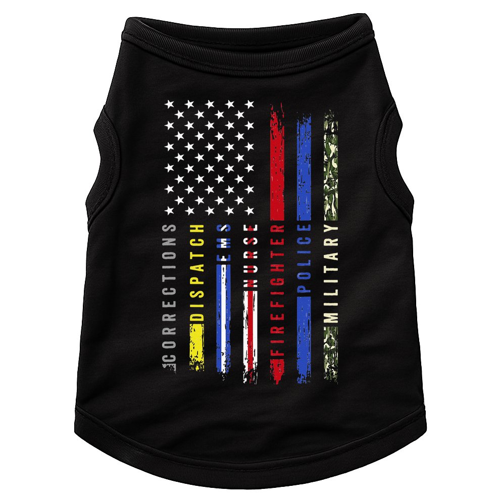 First Responders Hero Flag Nurse EMS Police Fire Military Doggie Tank