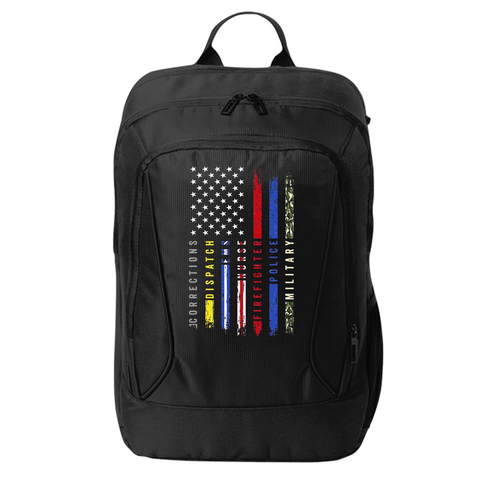First Responders Hero Flag Nurse EMS Police Fire Military City Backpack