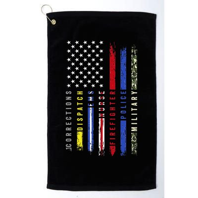 First Responders Hero Flag Nurse EMS Police Fire Military Golf Towel