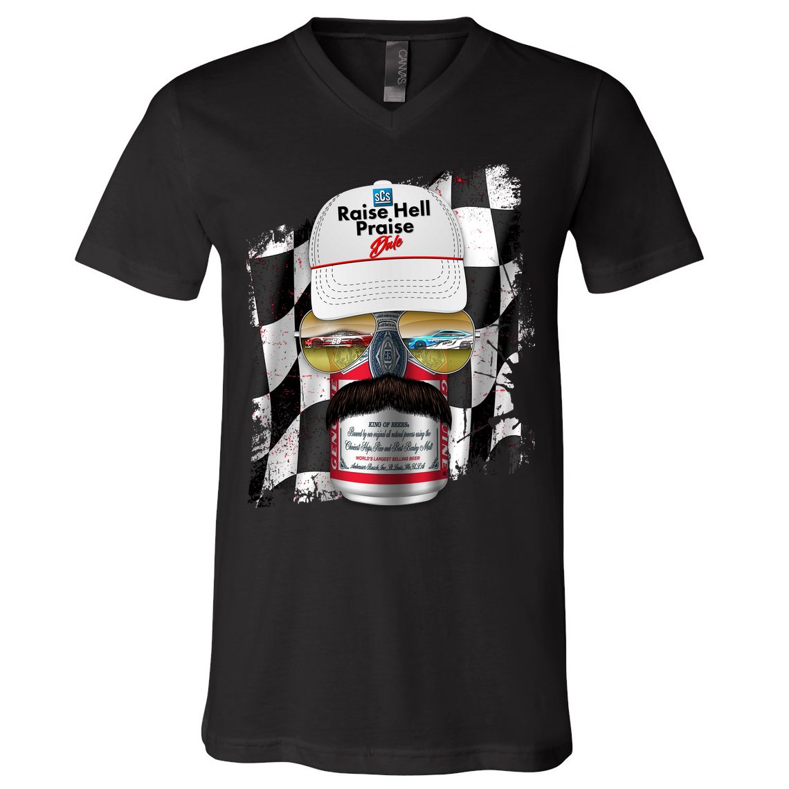Funny Raise Hell Praise Dale Beer Can V-Neck T-Shirt