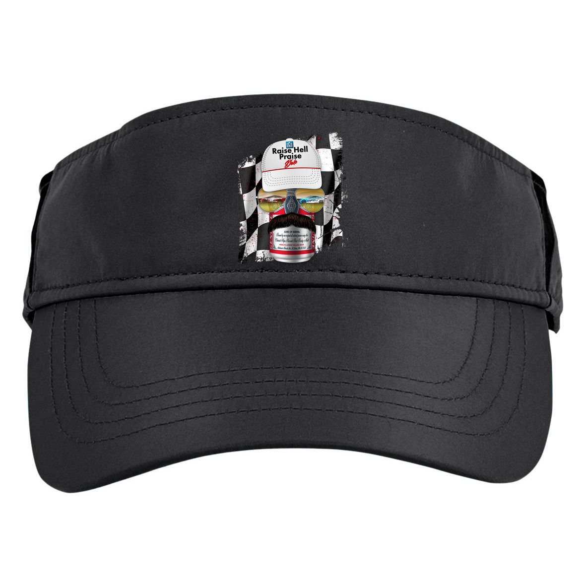 Funny Raise Hell Praise Dale Beer Can Adult Drive Performance Visor