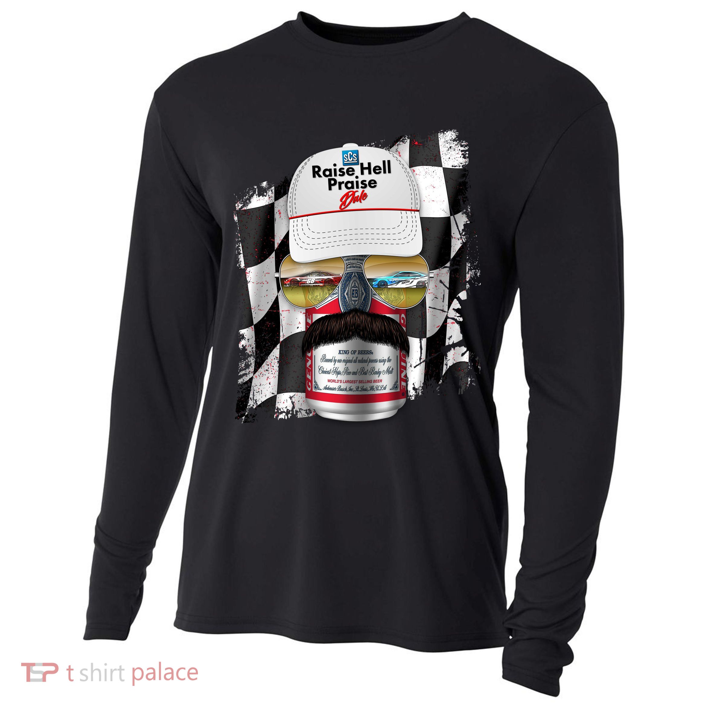 Funny Raise Hell Praise Dale Beer Can Cooling Performance Long Sleeve Crew
