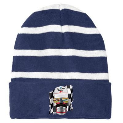 Funny Raise Hell Praise Dale Beer Can Striped Beanie with Solid Band