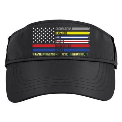 First Responders Hero Flag Nurse Ems Police Fire Military Gift Adult Drive Performance Visor