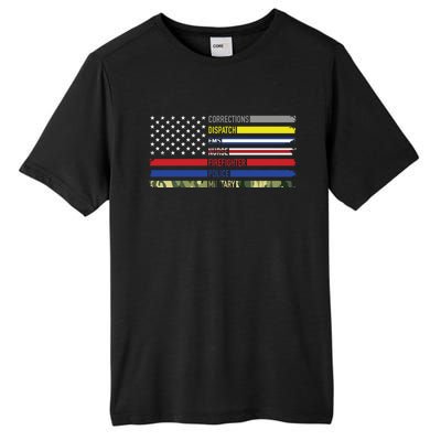 First Responders Hero Flag Nurse Ems Police Fire Military Gift Tall Fusion ChromaSoft Performance T-Shirt