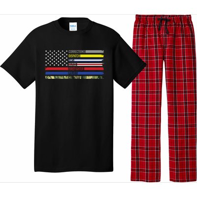 First Responders Hero Flag Nurse Ems Police Fire Military Gift Pajama Set