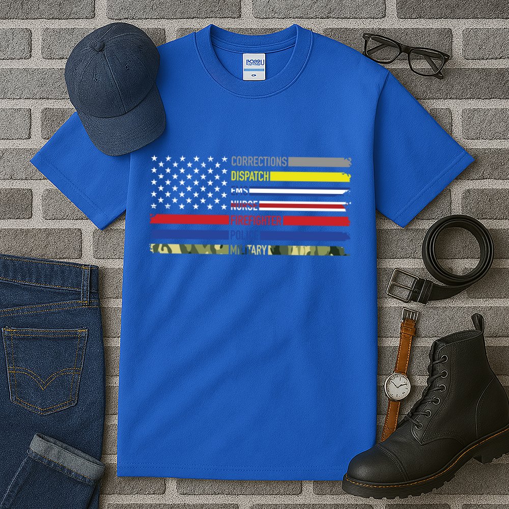 First Responders Hero Flag Nurse Ems Police Fire Military Gift Tall T-Shirt