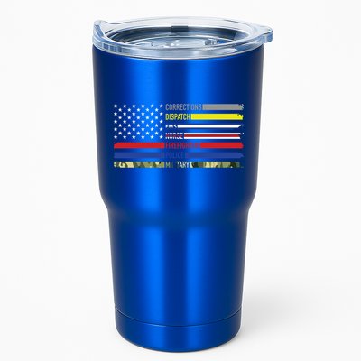 First Responders Hero Flag Nurse Ems Police Fire Military Gift Tumbler