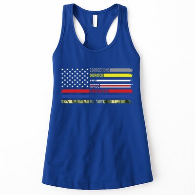First Responders Hero Flag Nurse Ems Police Fire Military Gift Womens Tank Top