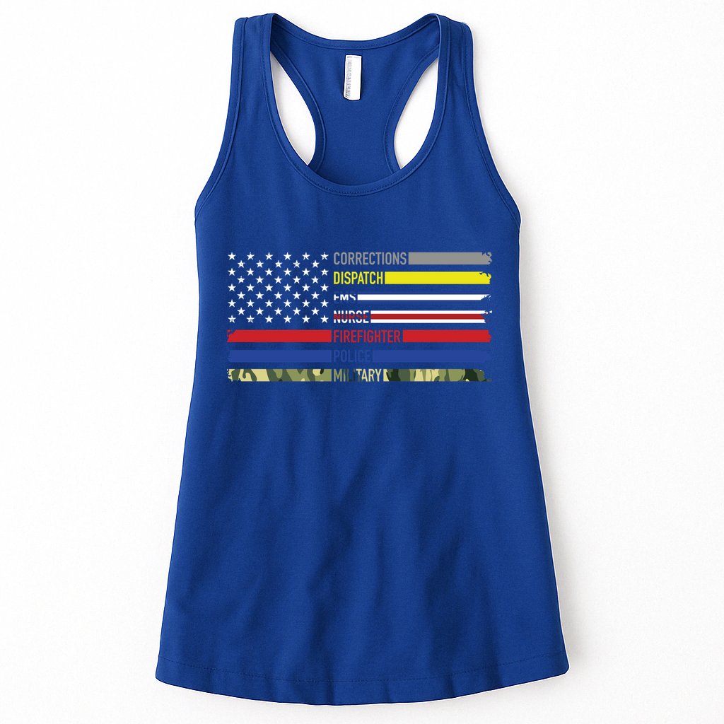 First Responders Hero Flag Nurse Ems Police Fire Military Gift Womens Tank Top