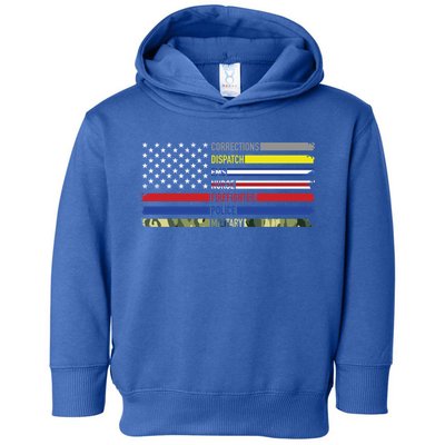 First Responders Hero Flag Nurse Ems Police Fire Military Gift Toddler Hoodie