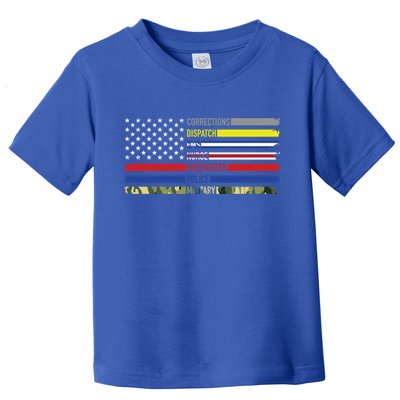 First Responders Hero Flag Nurse Ems Police Fire Military Gift Toddler T-Shirt