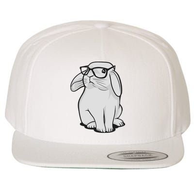 Funny Rabbit Hipster Bunny Geek Nerd Women Wool Snapback Cap