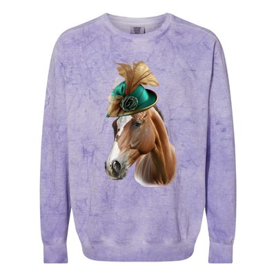 Funny Race Horse Gift Ridin' Derby Funny Gift Colorblast Crewneck Sweatshirt