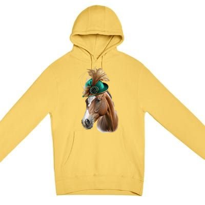 Funny Race Horse Gift Ridin' Derby Funny Gift Premium Pullover Hoodie