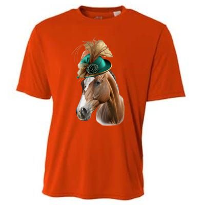 Funny Race Horse Gift Ridin' Derby Funny Gift Cooling Performance Crew T-Shirt