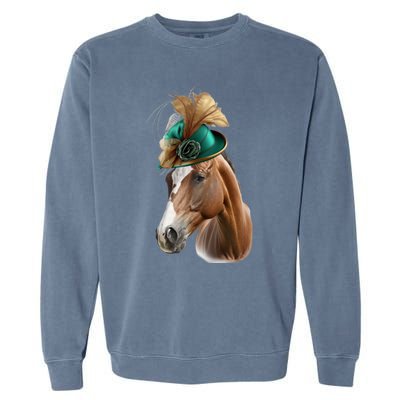 Funny Race Horse Gift Ridin' Derby Funny Gift Garment-Dyed Sweatshirt