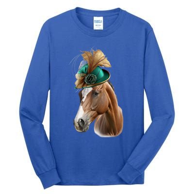 Funny Race Horse Gift Ridin' Derby Funny Gift Tall Long Sleeve T-Shirt