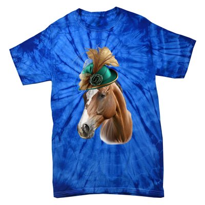 Funny Race Horse Gift Ridin' Derby Funny Gift Tie-Dye T-Shirt