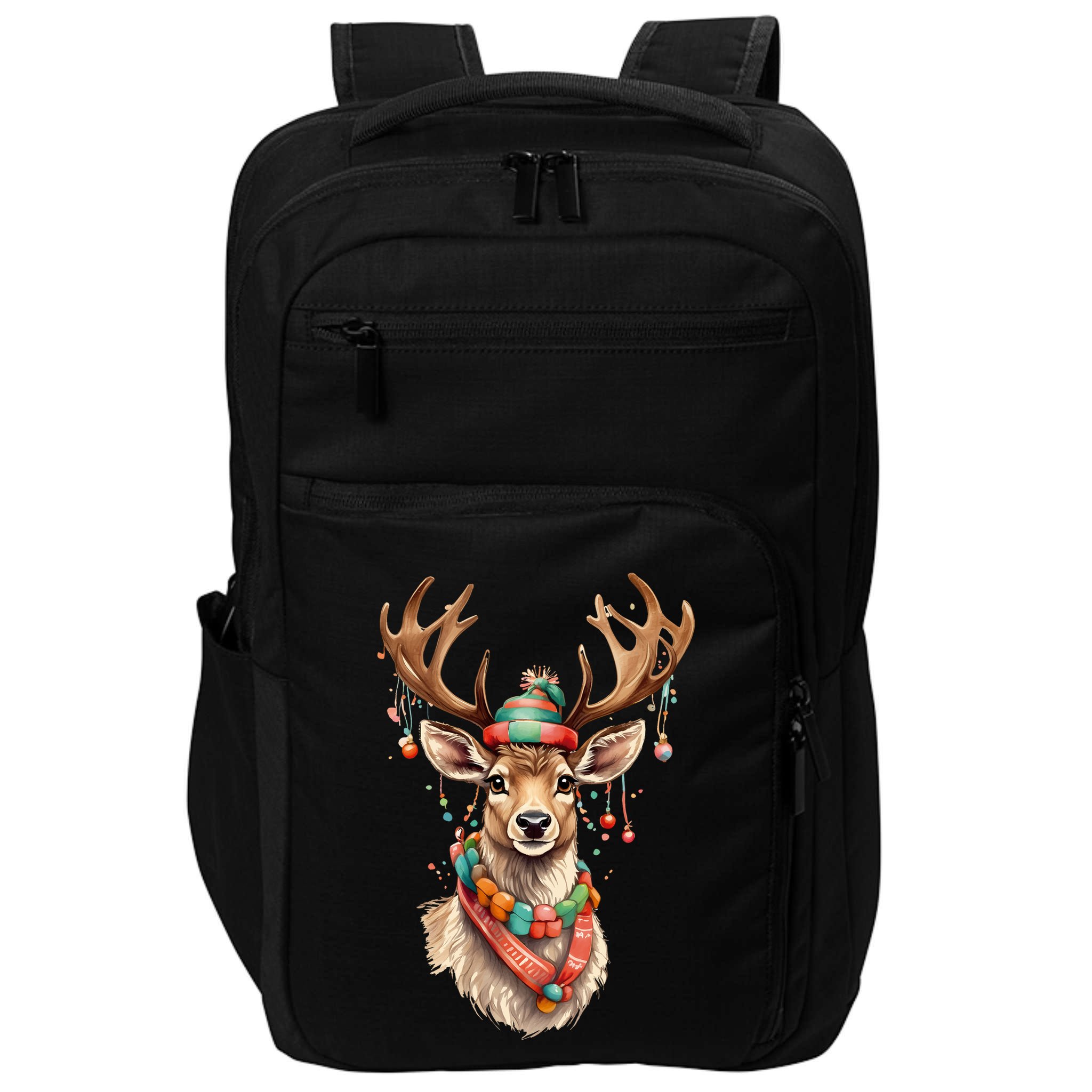 Festive Reindeer Holiday Impact Tech Backpack
