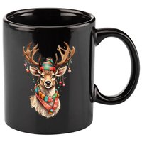 Festive Reindeer Holiday 11oz C Handle Ceramic Mug