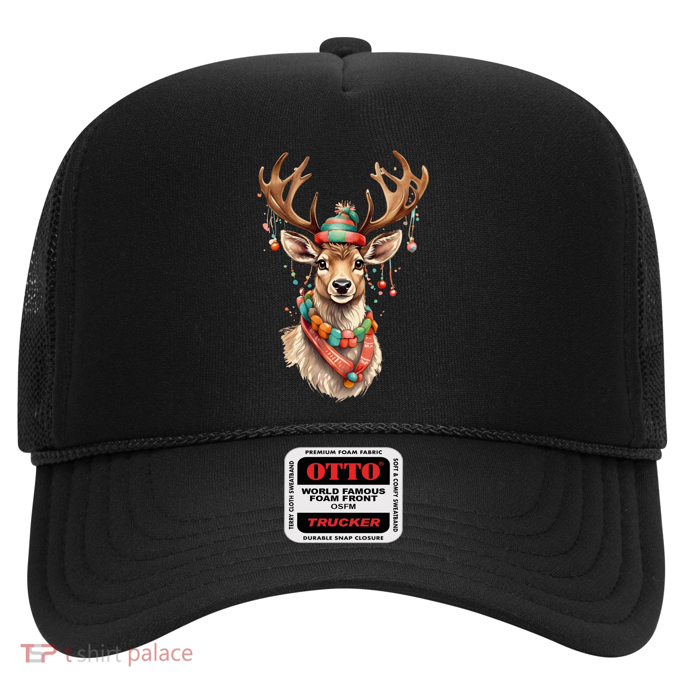 Festive Reindeer Holiday Trucker Hat