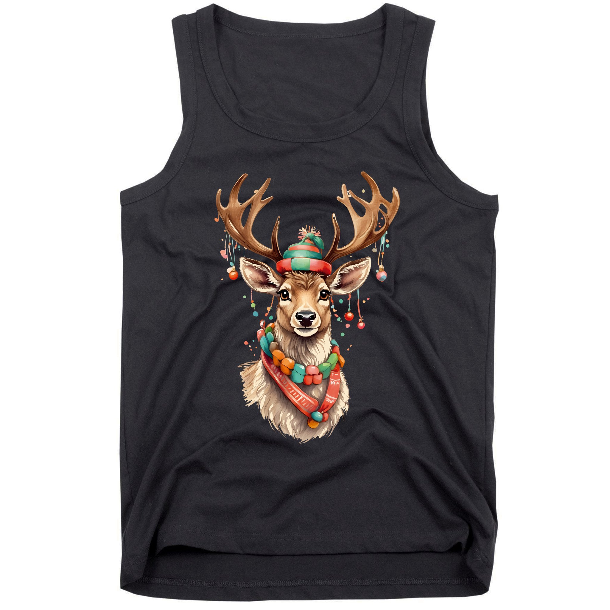 Festive Reindeer Holiday Tank Top