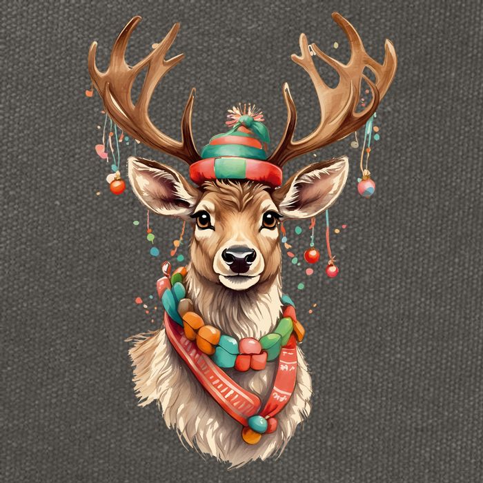 Festive Reindeer Holiday Cotton Canvas Backpack