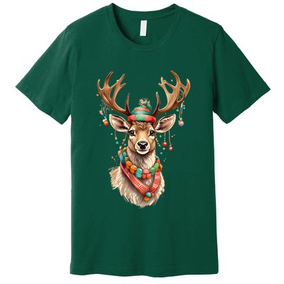 Festive Reindeer Holiday Premium T-Shirt
