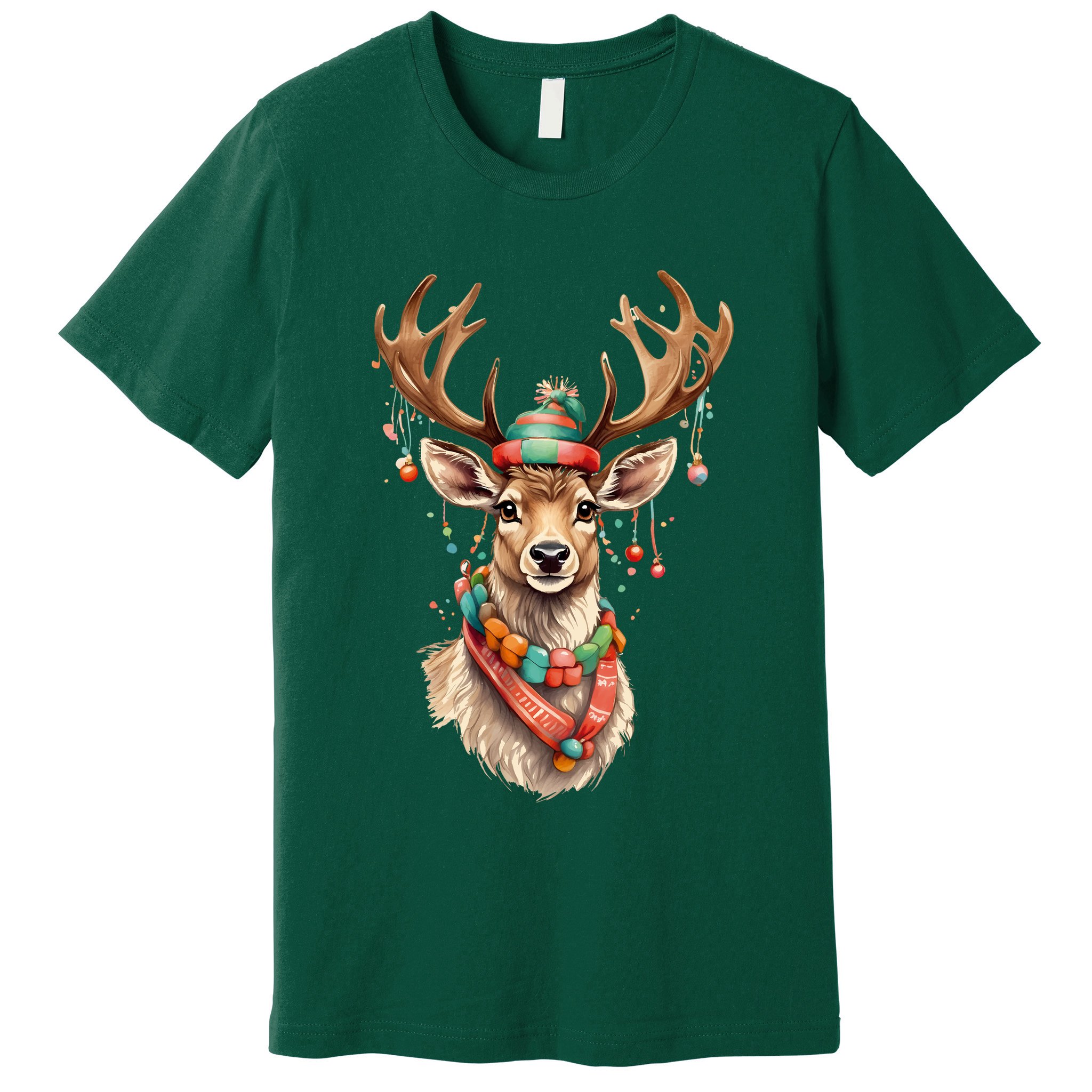 Festive Reindeer Holiday Premium T-Shirt