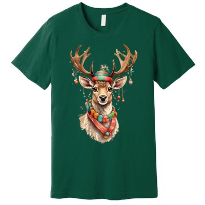 Festive Reindeer Holiday Premium T-Shirt