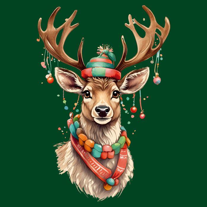 Festive Reindeer Holiday Premium T-Shirt