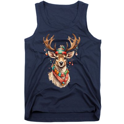 Festive Reindeer Holiday Tank Top