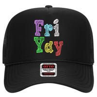 Fri Yay School Weekend Love Fridays High Crown Mesh Back Trucker Hat