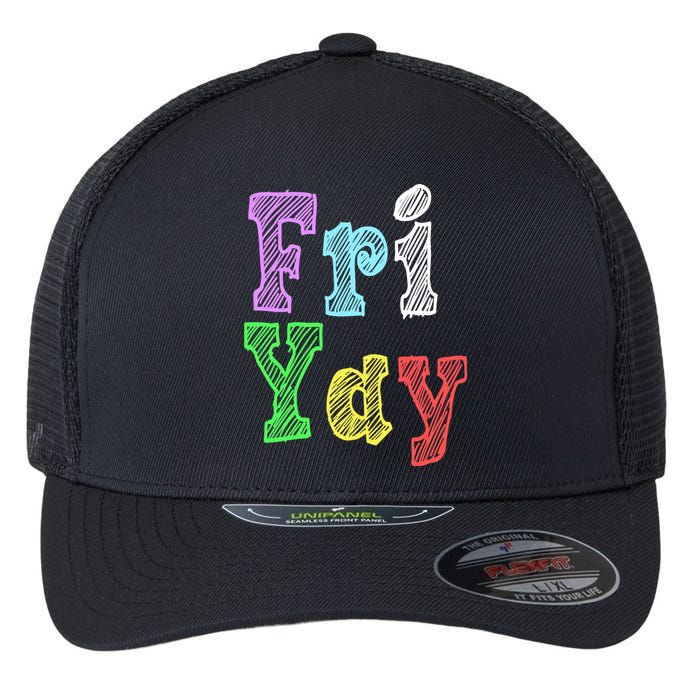 Fri Yay School Weekend Love Fridays Flexfit Unipanel Trucker Cap