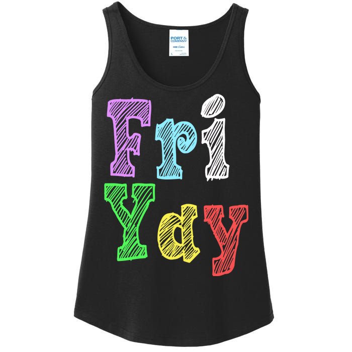 Fri Yay School Weekend Love Fridays Ladies Essential Tank