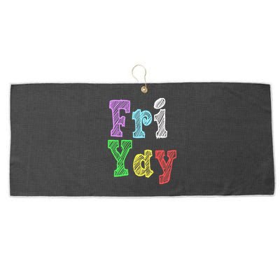 Fri Yay School Weekend Love Fridays Large Microfiber Waffle Golf Towel