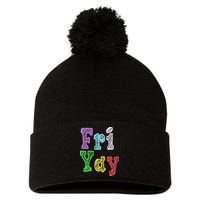 Fri Yay School Weekend Love Fridays Pom Pom 12in Knit Beanie