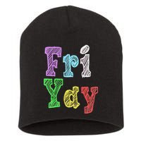 Fri Yay School Weekend Love Fridays Short Acrylic Beanie