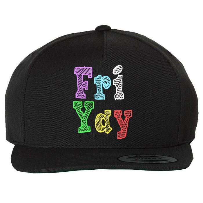 Fri Yay School Weekend Love Fridays Wool Snapback Cap