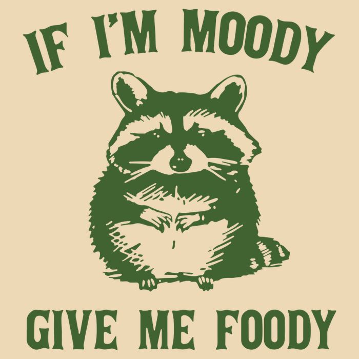Funny Raccoon If IM Moody Give Me Foody Drawstring Bag