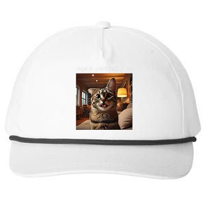 Funny Rage Is Consuming Me Silly Staring Cat Meme Snapback Five-Panel Rope Hat