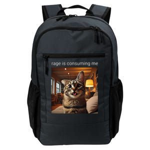 Funny Rage Is Consuming Me Silly Staring Cat Meme Daily Commute Backpack