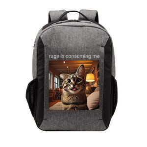 Funny Rage Is Consuming Me Silly Staring Cat Meme Vector Backpack