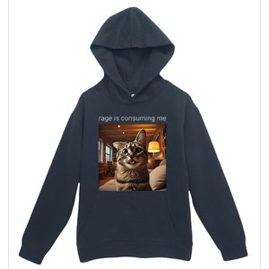 Funny Rage Is Consuming Me Silly Staring Cat Meme Urban Pullover Hoodie