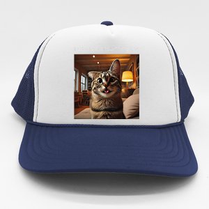 Funny Rage Is Consuming Me Silly Staring Cat Meme Trucker Hat