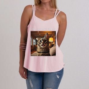 Funny Rage Is Consuming Me Silly Staring Cat Meme Women's Strappy Tank