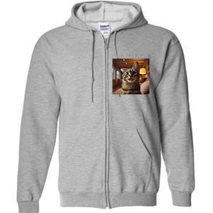 Funny Rage Is Consuming Me Silly Staring Cat Meme Full Zip Hoodie