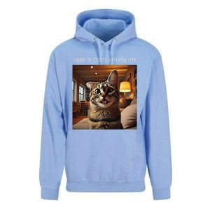 Funny Rage Is Consuming Me Silly Staring Cat Meme Unisex Surf Hoodie